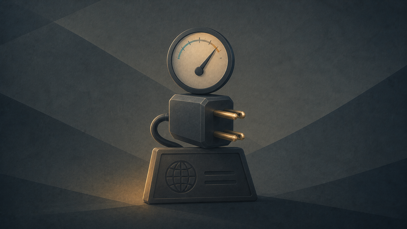 Une petite pile d'objets du quotidien empilés comme des blocs de construction, une aiguille de compteur qui commence tout juste à dépasser sa zone marquée.